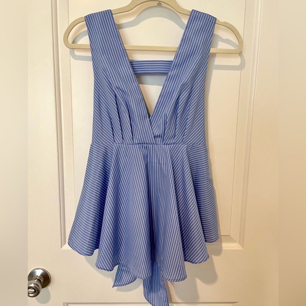Forever 21 blue and white striped blouse